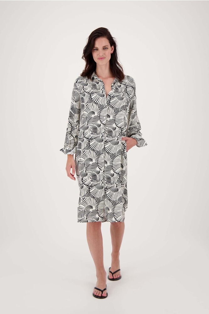 DOORKNOOP JURK MET GRAFISCHE PRINT 0301 100 7067 OFF WHITE/ZWART